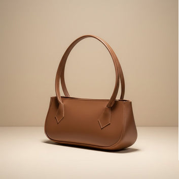 Classic Brown Leather Handbag with Sleek Design 0051
