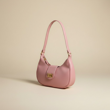 Elegant Pink Leather Handbag 0062